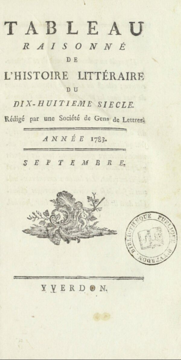 Tableau raisonné de l'histoire littéraire du dix-huitième siècle