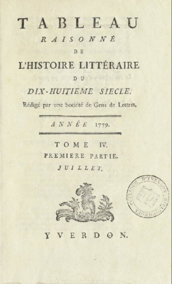Tableau raisonné de l'histoire littéraire du dix-huitième siècle
