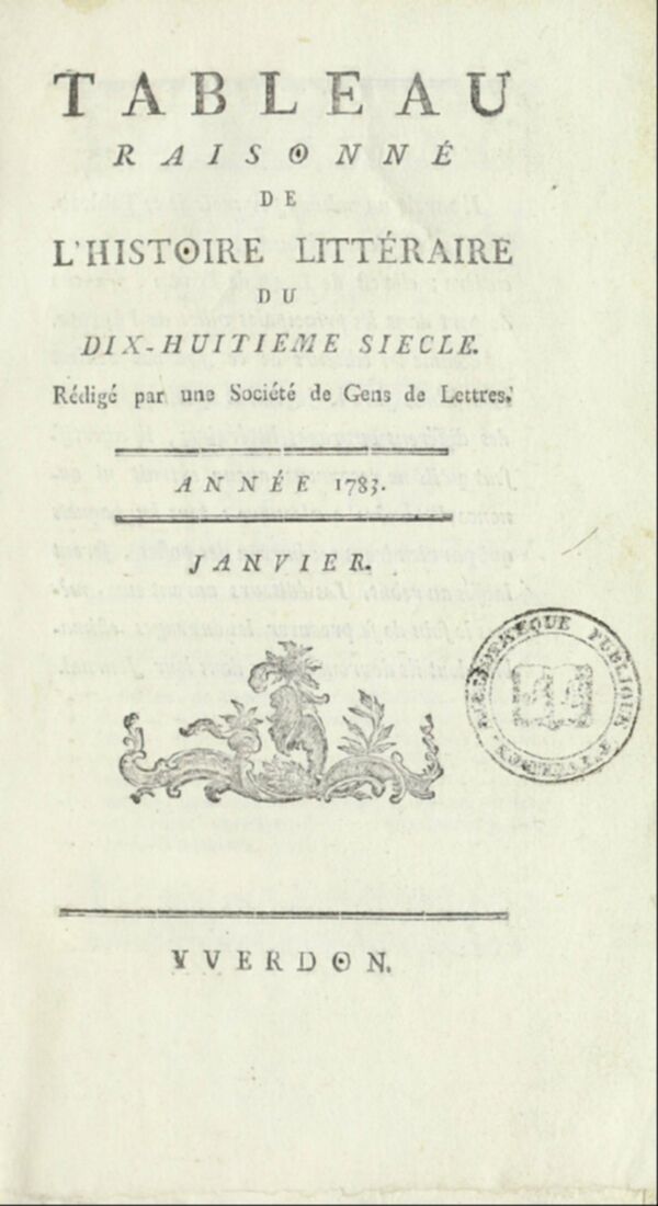 Tableau raisonné de l'histoire littéraire du dix-huitième siècle
