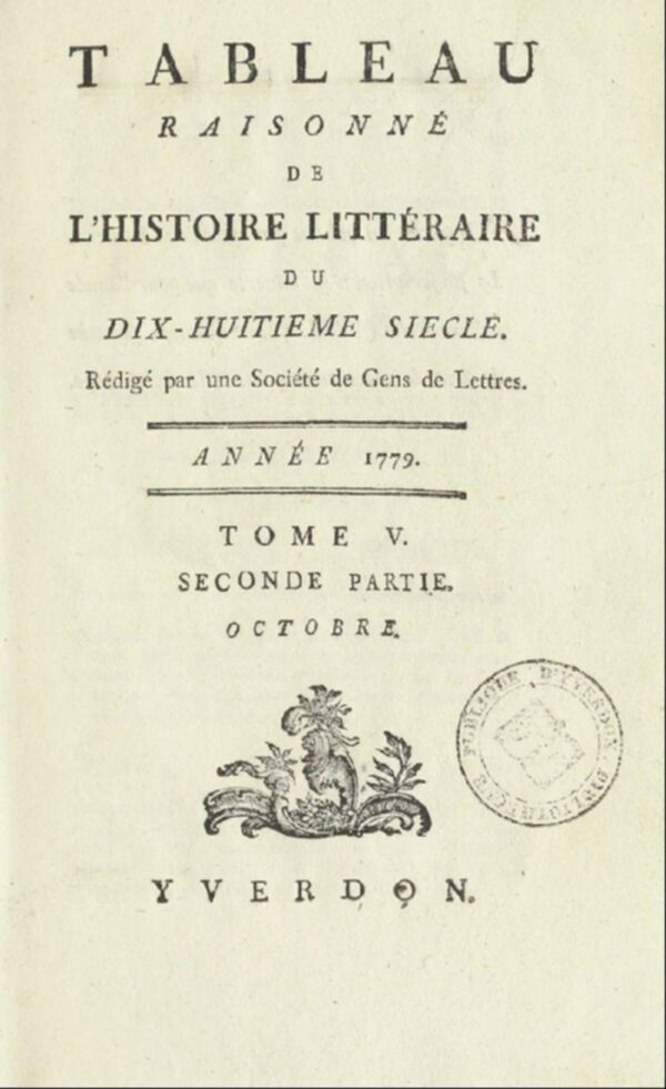 Tableau raisonné de l'histoire littéraire du dix-huitième siècle