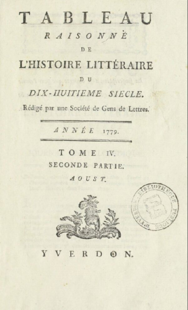 Tableau raisonné de l'histoire littéraire du dix-huitième siècle