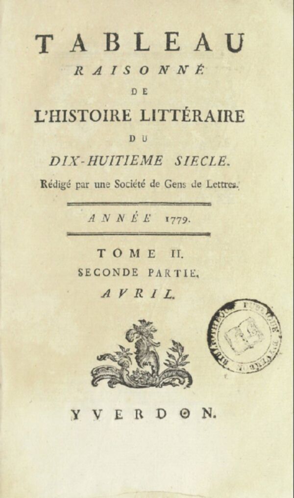 Tableau raisonné de l'histoire littéraire du dix-huitième siècle