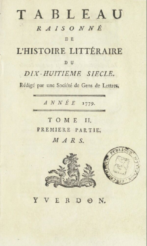Tableau raisonné de l'histoire littéraire du dix-huitième siècle