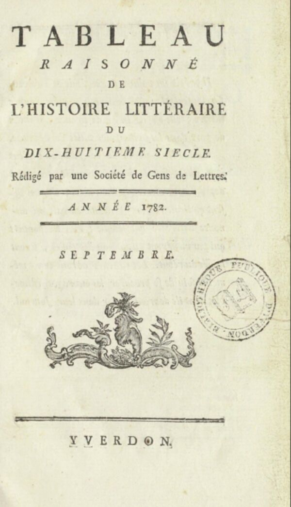 Tableau raisonné de l'histoire littéraire du dix-huitième siècle
