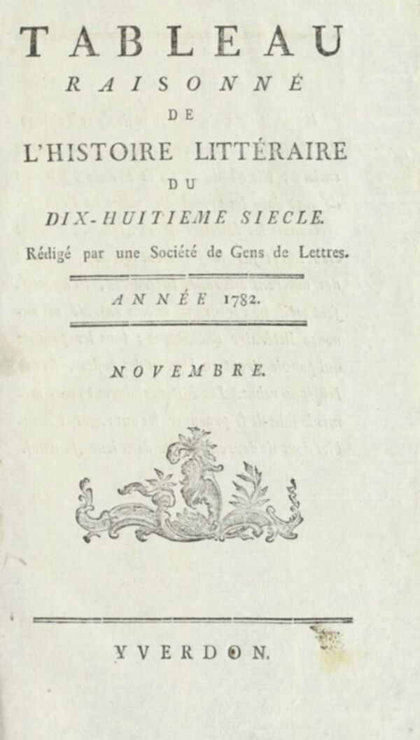 Tableau raisonné de l'histoire littéraire du dix-huitième siècle