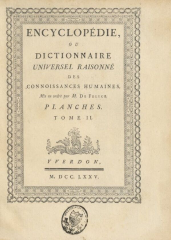Encyclopédie, ou, Dictionnaire universel raisonné des connoissances humaines : Planches. Tome II.