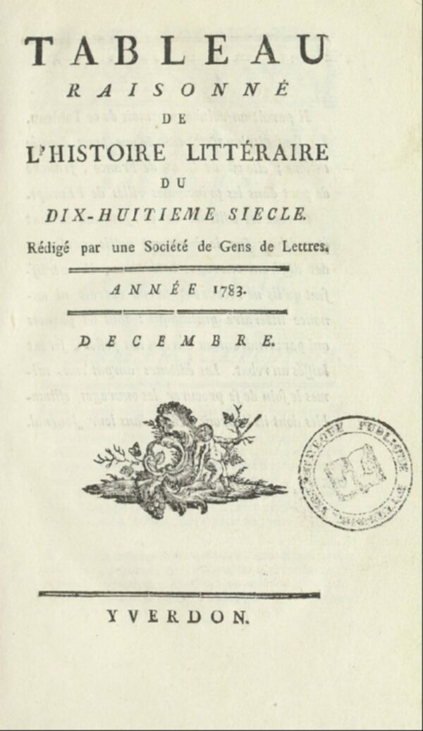 Tableau raisonné de l'histoire littéraire du dix-huitième siècle