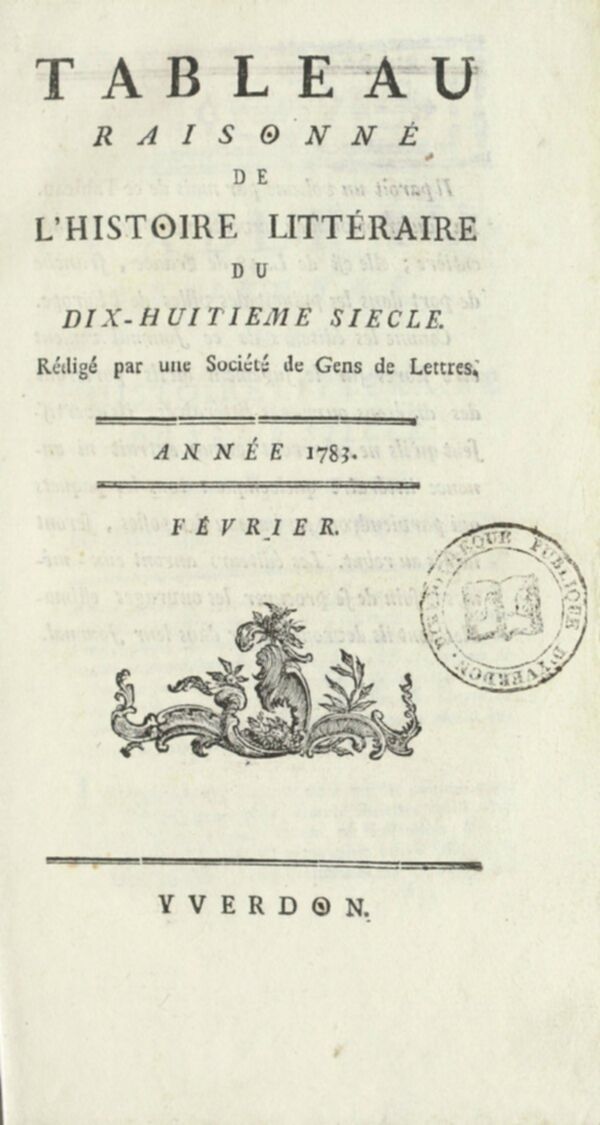 Tableau raisonné de l'histoire littéraire du dix-huitième siècle