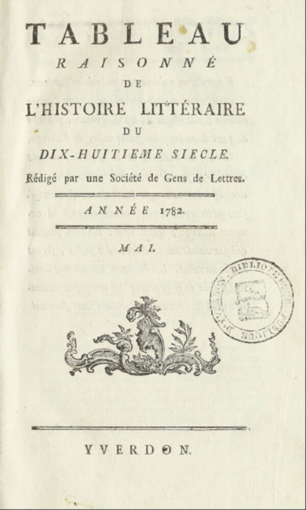 Tableau raisonné de l'histoire littéraire du dix-huitième siècle