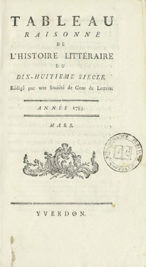 Tableau raisonné de l'histoire littéraire du dix-huitième siècle