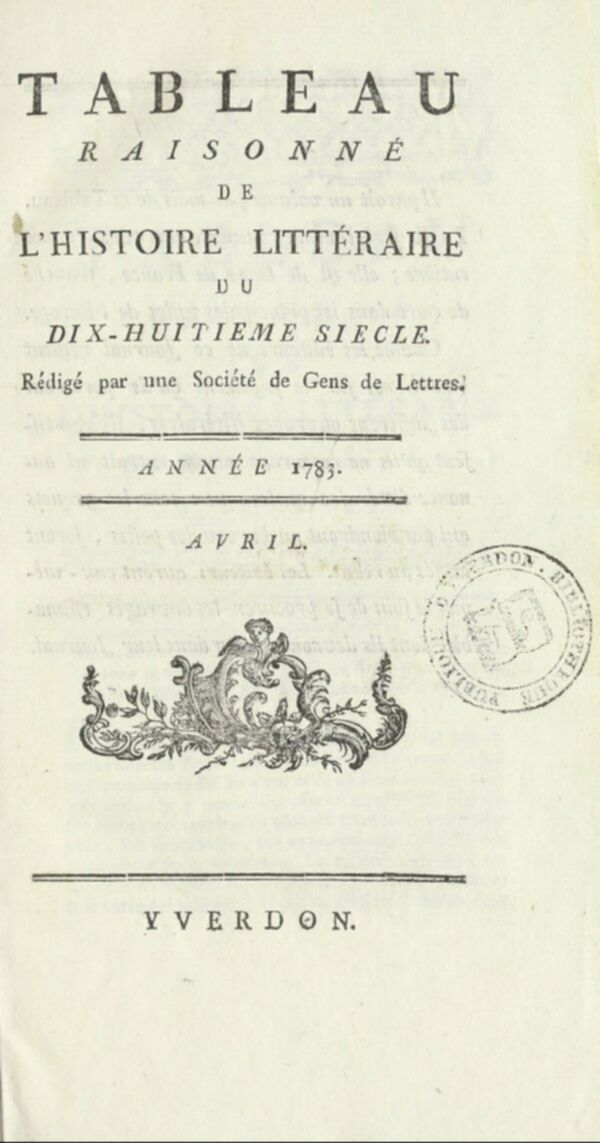 Tableau raisonné de l'histoire littéraire du dix-huitième siècle