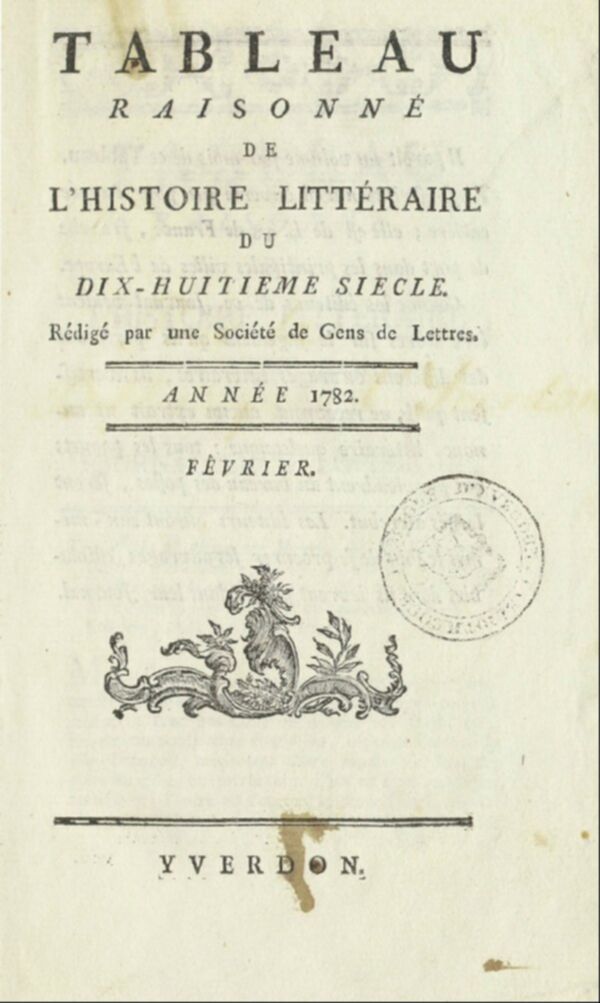 Tableau raisonné de l'histoire littéraire du dix-huitième siècle