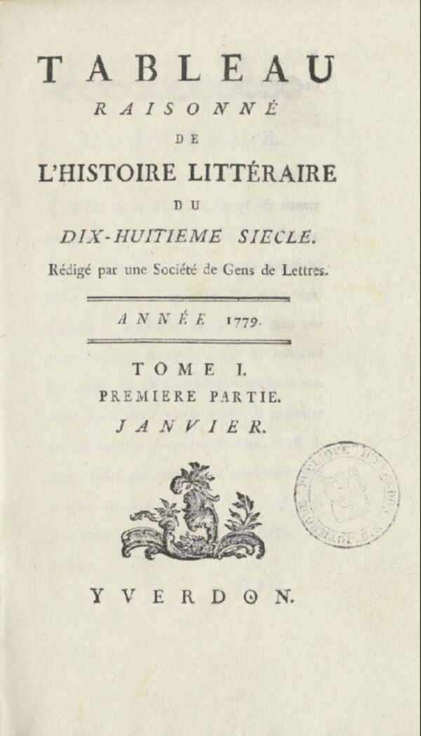 Tableau raisonné de l'histoire littéraire du dix-huitième siècle