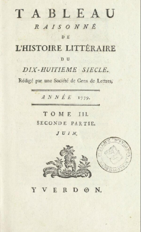 Tableau raisonné de l'histoire littéraire du dix-huitième siècle