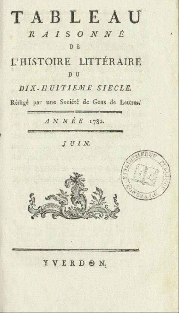 Tableau raisonné de l'histoire littéraire du dix-huitième siècle