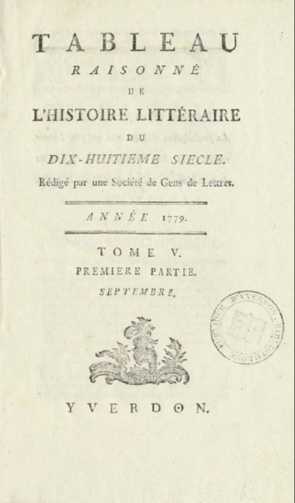 Tableau raisonné de l'histoire littéraire du dix-huitième siècle