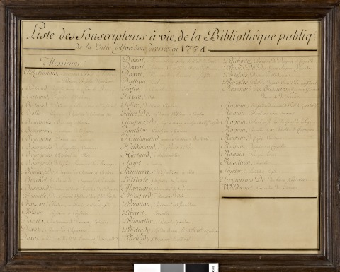 Liste des souscripteurs à vie